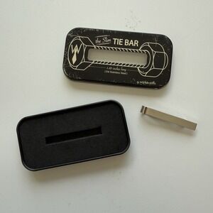 WURKIN STIFFS 1.65" Slim‎ Tie Bar 316 Stainless Steel Minimalist Modern Clip